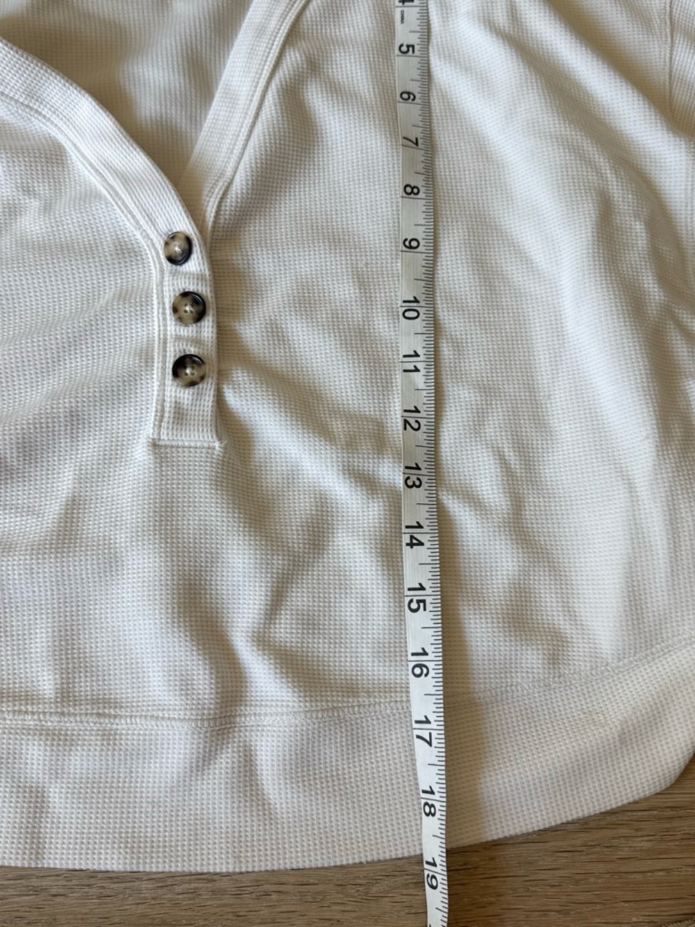 Alo Yoga White Cropped Henley Soft Thermal Top Small - Picture 3 of 6